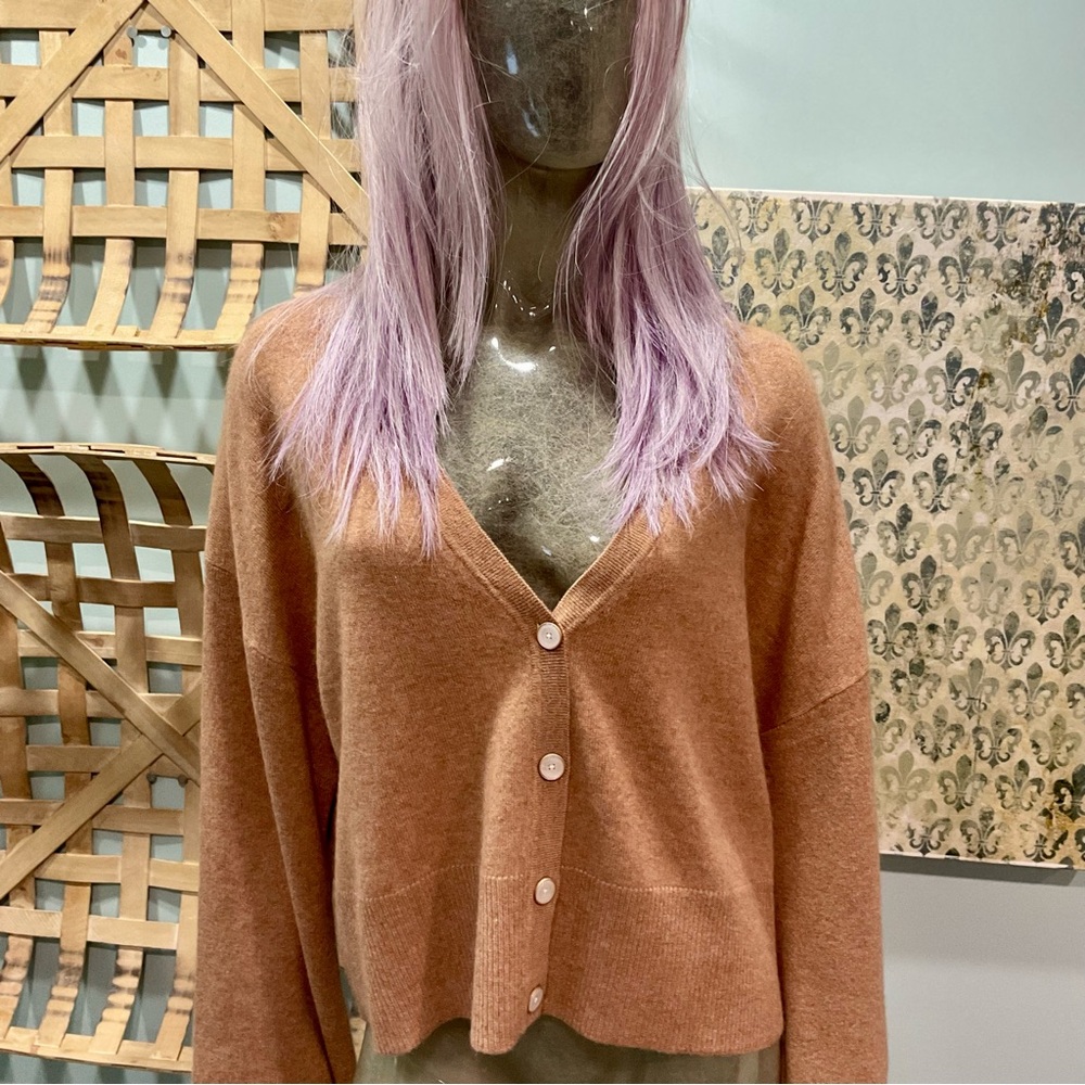 Joie Camel Button-Up Cardigan 100% Cashmere - Picture 6 of 7
